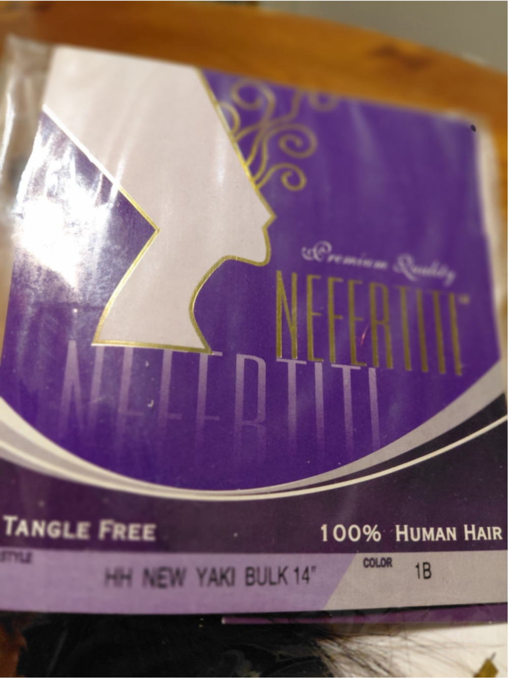 Neferitti Human Hair Yaki Bulk 14in 1B Black Weaving Extension Tangle Free